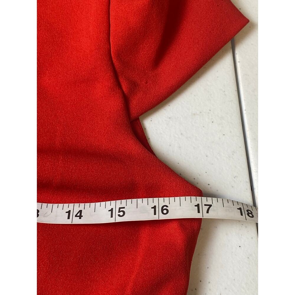 Betsy Johnson Watermelon Red Cap Sleeve Stretch Crepe Dress Women's Size 6 - Picture 5 of 8